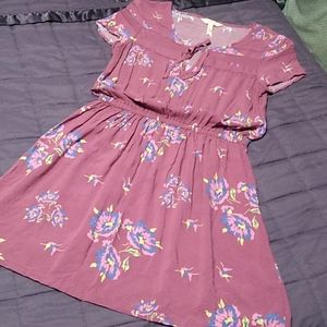 Matilda Jane Art Class Dress Mauve Flowers Medium